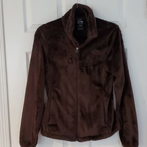 North face brown plush zip-up, brand new!